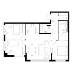 3-BD Apartment Sale, 80.3 sq. m. at Kutuzovskiy Kvartal, Ivana Franko Street, 20к1, Moscow, Russia #3