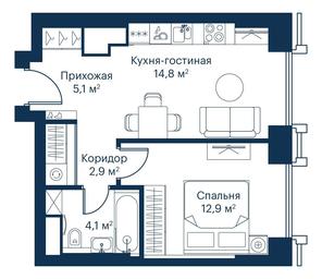 1-BD Apartment Sale, 40.2 sq. m. at City Bay, Volokolamskoye Highway, 95с3, Moscow, Russia #3