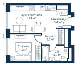 1-BD Apartment Sale, 40.9平方米 at City Bay, Volokolamskoye Highway, 95с3, Moscow, Russia #3 1-BD Apartment Sale, 40.9平方米 at City Bay, Volokolamskoye Highway, 95с3, Moscow, Russia #3