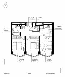 2-BD Apartment Sale, 65 sq. m. at Symphony 34, 2nd Khutorskaya Street, 38А, Moscow, Russia #2 2-BD Apartment Sale, 65 sq. m. at Symphony 34, 2nd Khutorskaya Street, 38А, Moscow, Russia #2