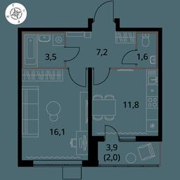 1-BD Apartment Sale, 42.2 sq. m. at Pervy Yuzhny, zhiloy kompleks Pervy Yuzhny, Leninskiy City District, Moscow Region, Russia #3