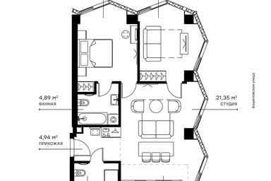2-BD Apartment Sale, 68.6 sq. m. at Symphony 34, 2nd Khutorskaya Street, 38А, Moscow, Russia #2