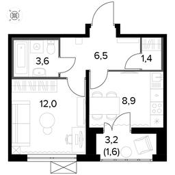 1-BD Apartment Sale, 34平方米 at Pervyi Leningradskiy, Pervy Leningradskiy Residential Complex, Moscow, Russia #3 1-BD Apartment Sale, 34平方米 at Pervyi Leningradskiy, Pervy Leningradskiy Residential Complex, Moscow, Russia #3