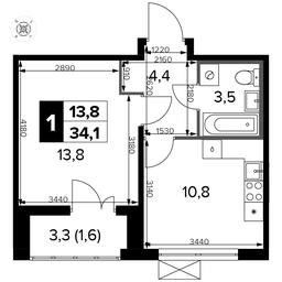 1-BD Apartment Sale, 34.2平方米 at Pervyi Leningradskiy, Pervy Leningradskiy Residential Complex, Moscow, Russia #2 1-BD Apartment Sale, 34.2平方米 at Pervyi Leningradskiy, Pervy Leningradskiy Residential Complex, Moscow, Russia #2