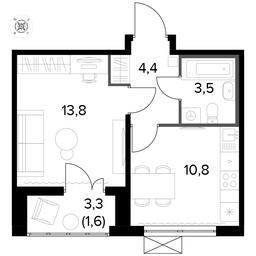 1-BD Apartment Sale, 34.2平方米 at Pervyi Leningradskiy, Pervy Leningradskiy Residential Complex, Moscow, Russia #3 1-BD Apartment Sale, 34.2平方米 at Pervyi Leningradskiy, Pervy Leningradskiy Residential Complex, Moscow, Russia #3