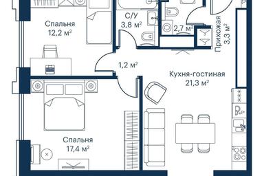 2-BD Apartment Sale, 62.7 sq. m. at City Bay, Volokolamskoye Highway, 95с3, Moscow, Russia #4