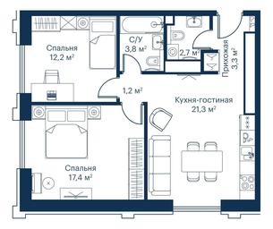 2-BD Apartment Sale, 62.7 sq. m. at City Bay, Volokolamskoye Highway, 95с3, Moscow, Russia #3