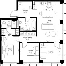 3-BD Apartment Sale, 83.6 sq. m. at Symphony 34, 2nd Khutorskaya Street, 38А, Moscow, Russia #3 3-BD Apartment Sale, 83.6 sq. m. at Symphony 34, 2nd Khutorskaya Street, 38А, Moscow, Russia #3