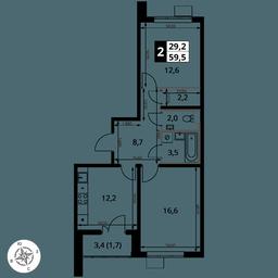 Продажа 2-комн. квартиры, 59,5 м² в ЖК «Первый Южный», жилой комплекс Первый Южный, Ленинский городской округ, Московская область, Россия #2