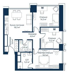 3-BD Apartment Sale, 75.8 sq. m. at City Bay, Volokolamskoye Highway, 95с3, Moscow, Russia #3 3-BD Apartment Sale, 75.8 sq. m. at City Bay, Volokolamskoye Highway, 95с3, Moscow, Russia #3