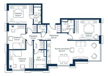 4-BD Apartment Sale, 111.4 sq. m. at City Bay, Volokolamskoye Highway, 95с3, Moscow, Russia #3 4-BD Apartment Sale, 111.4 sq. m. at City Bay, Volokolamskoye Highway, 95с3, Moscow, Russia #3
