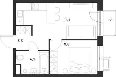 1-BD Apartment Sale, 33.7 sq. m. at Газопровод, Sosenskoye Settlement, Moscow, Russia #4