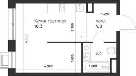 Apartment Sale, 25.7 sq. m. at Газопровод, Sosenskoye Settlement, Moscow, Russia #4