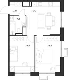 1-BD Apartment Sale, 50.9 sq. m. at Газопровод, Sosenskoye Settlement, Moscow, Russia #2 1-BD Apartment Sale, 50.9 sq. m. at Газопровод, Sosenskoye Settlement, Moscow, Russia #2