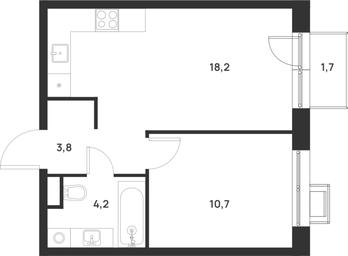 1-BD Apartment Sale, 37.4 sq. m. at Газопровод, Sosenskoye Settlement, Moscow, Russia #3 1-BD Apartment Sale, 37.4 sq. m. at Газопровод, Sosenskoye Settlement, Moscow, Russia #3