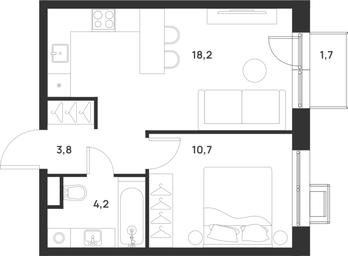 1-BD Apartment Sale, 37.4 sq. m. at Газопровод, Sosenskoye Settlement, Moscow, Russia #2 1-BD Apartment Sale, 37.4 sq. m. at Газопровод, Sosenskoye Settlement, Moscow, Russia #2