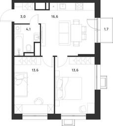 1-BD Apartment Sale, 51.4 sq. m. at Газопровод, Sosenskoye Settlement, Moscow, Russia #4