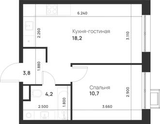 1-BD Apartment Sale, 36.9 sq. m. at Газопровод, Sosenskoye Settlement, Moscow, Russia #4