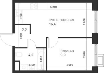 1-BD Apartment Sale, 33.8 sq. m. at Газопровод, Sosenskoye Settlement, Moscow, Russia #4