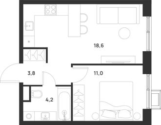1-BD Apartment Sale, 37.6 sq. m. at Газопровод, Sosenskoye Settlement, Moscow, Russia #4