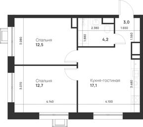 1-BD Apartment Sale, 49.5 sq. m. at Газопровод, Sosenskoye Settlement, Moscow, Russia #4