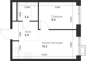 1-BD Apartment Sale, 33.3 sq. m. at Газопровод, Sosenskoye Settlement, Moscow, Russia #4