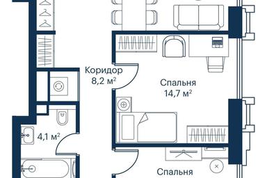 2-BD Apartment Sale, 70.4平方米 at City Bay, Volokolamskoye Highway, 95с3, Moscow, Russia #4