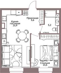 1-BD Apartment Sale, 45.5平方米 at Legacy, Michurinsky Avenue, 30А, Moscow, Russia #3