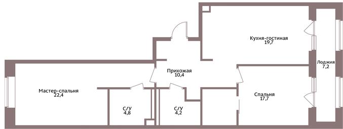 2-BD Apartment Sale, 80.1平方米 at Legacy, Michurinsky Avenue, 30А, Moscow, Russia #2 2-BD Apartment Sale, 80.1平方米 at Legacy, Michurinsky Avenue, 30А, Moscow, Russia #2