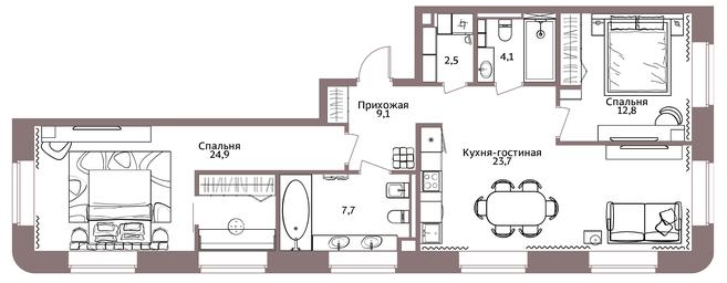 2-BD Apartment Sale, 85.5 sq. m. at Legacy, Michurinsky Avenue, 30А, Moscow, Russia #3