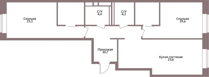 2-BD Apartment Sale, 87.6平方米 at Legacy, Michurinsky Avenue, 30А, Moscow, Russia #2
