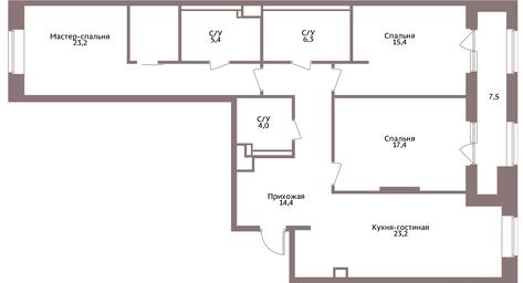 3-BD Apartment Sale, 111 sq. m. at Legacy, Michurinsky Avenue, 30А, Moscow, Russia #2