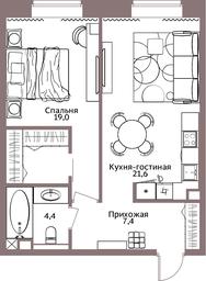 1-BD Apartment Sale, 52.5平方米 at Legacy, Michurinsky Avenue, 30А, Moscow, Russia #3