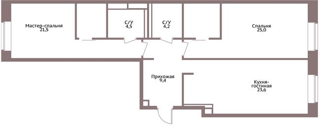 2-BD Apartment Sale, 89.2平方米 at Legacy, Michurinsky Avenue, 30А, Moscow, Russia #2