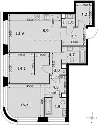 3-BD Apartment Sale, 78.2平方米 at Amber City, 3rd Khoroshyovsky Drive, 3А, Moscow, Russia #4