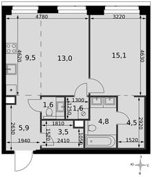 2-BD Apartment Sale, 59.5 sq. m. at Amber City, 3rd Khoroshyovsky Drive, 3А, Moscow, Russia #4