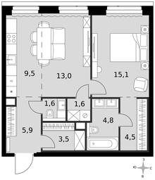 2-BD Apartment Sale, 59.5 sq. m. at Amber City, 3rd Khoroshyovsky Drive, 3А, Moscow, Russia #3 2-BD Apartment Sale, 59.5 sq. m. at Amber City, 3rd Khoroshyovsky Drive, 3А, Moscow, Russia #3