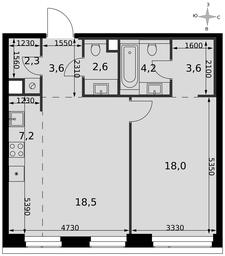 2-BD Apartment Sale, 60 sq. m. at Amber City, 3rd Khoroshyovsky Drive, 3А, Moscow, Russia #4