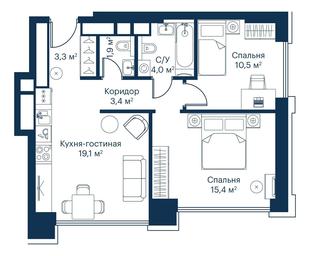 2-BD Apartment Sale, 58.7 sq. m. at City Bay, Volokolamskoye Highway, 95с3, Moscow, Russia #3 2-BD Apartment Sale, 58.7 sq. m. at City Bay, Volokolamskoye Highway, 95с3, Moscow, Russia #3