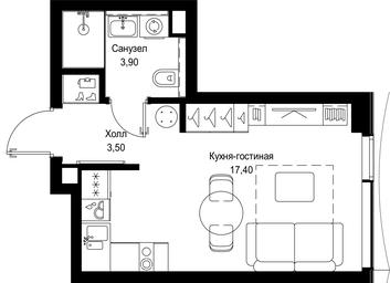 Apartment Sale, 24.8 sq. m. at Multikvartal CITYZEN, Vishnyovaya Street, Moscow, Russia #4