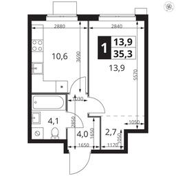 1-BD Apartment Sale, 35.3 sq. m. at 1 Izmajlovskij, Montazhnaya Street, 8с13, Moscow, Russia #2 1-BD Apartment Sale, 35.3 sq. m. at 1 Izmajlovskij, Montazhnaya Street, 8с13, Moscow, Russia #2