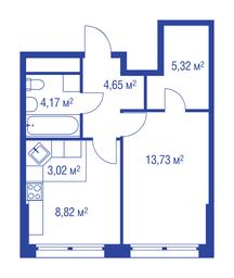 1-BD Apartment Sale, 78.9 sq. m. at iLove, улица Бочкова, 11А, Москва, Россия #2 1-BD Apartment Sale, 78.9 sq. m. at iLove, улица Бочкова, 11А, Москва, Россия #2