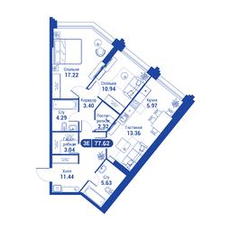 2-BD Apartment Sale, 110.6 sq. m. at iLove, улица Бочкова, 11А, Москва, Россия #3