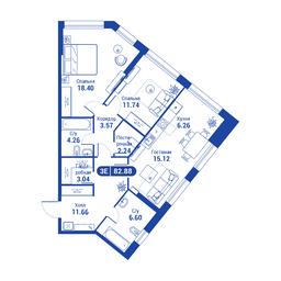 3-BD Apartment Sale, 128.1 sq. m. at iLove, улица Бочкова, 11А, Москва, Россия #3