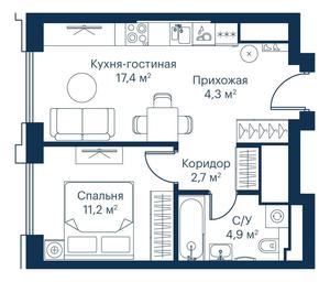 1-BD Apartment Sale, 40.8 sq. m. at City Bay, Volokolamskoye Highway, 95с3, Moscow, Russia #3 1-BD Apartment Sale, 40.8 sq. m. at City Bay, Volokolamskoye Highway, 95с3, Moscow, Russia #3