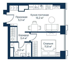 1-BD Apartment Sale, 39.9平方米 at City Bay, Volokolamskoye Highway, 95с3, Moscow, Russia #3