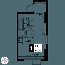 Apartment Sale, 26.8 sq. m. at 1 Himkinskij, zhiloy kompleks 1-y Khimkinskiy, kvartal Mezhdunarodny, mikrorayon Klyazma-Starbeyevo, Khimki, Moscow Region, Russia #3 Apartment Sale, 26.8 sq. m. at 1 Himkinskij, zhiloy kompleks 1-y Khimkinskiy, kvartal Mezhdunarodny, mikrorayon Klyazma-Starbeyevo, Khimki, Moscow Region, Russia #3
