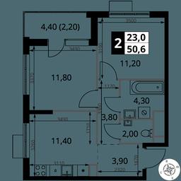 2-BD Apartment Sale, 50.6 sq. m. at 1 Himkinskij, zhiloy kompleks 1-y Khimkinskiy, kvartal Mezhdunarodny, mikrorayon Klyazma-Starbeyevo, Khimki, Moscow Region, Russia #3 2-BD Apartment Sale, 50.6 sq. m. at 1 Himkinskij, zhiloy kompleks 1-y Khimkinskiy, kvartal Mezhdunarodny, mikrorayon Klyazma-Starbeyevo, Khimki, Moscow Region, Russia #3