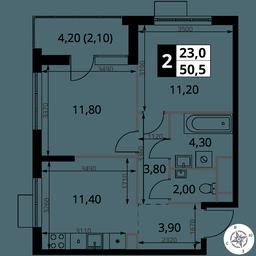 2-BD Apartment Sale, 50.6 sq. m. at 1 Himkinskij, zhiloy kompleks 1-y Khimkinskiy, kvartal Mezhdunarodny, mikrorayon Klyazma-Starbeyevo, Khimki, Moscow Region, Russia #2 2-BD Apartment Sale, 50.6 sq. m. at 1 Himkinskij, zhiloy kompleks 1-y Khimkinskiy, kvartal Mezhdunarodny, mikrorayon Klyazma-Starbeyevo, Khimki, Moscow Region, Russia #2
