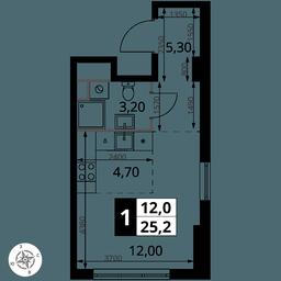 Apartment Sale, 25.2 sq. m. at 1 Himkinskij, zhiloy kompleks 1-y Khimkinskiy, kvartal Mezhdunarodny, mikrorayon Klyazma-Starbeyevo, Khimki, Moscow Region, Russia #3 Apartment Sale, 25.2 sq. m. at 1 Himkinskij, zhiloy kompleks 1-y Khimkinskiy, kvartal Mezhdunarodny, mikrorayon Klyazma-Starbeyevo, Khimki, Moscow Region, Russia #3